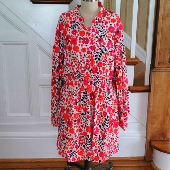 GRACE + EMMA Come In To Bloom Red Multicolor Floral Boho Dress Size 2XL - Picture 5 of 10